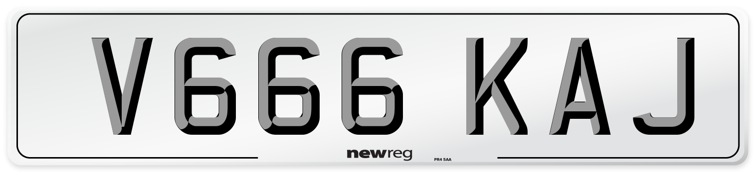 V666 KAJ Number Plate from New Reg